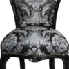 Barock Esszimmer Stuhl Schwarz Muster / Schwarz