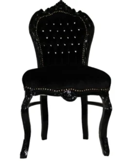 Barock Esszimmer Stuhl Schwarz / Schwarz Bling Bling