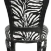 Barock Esszimmer Stuhl Zebra / Schwarz