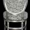 Barock Esszimmer Stuhl Zebra / Silber Rund