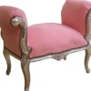 Barock Schemel Hocker Rosa / Silber - Sitzbank