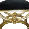 Barock Sitzhocker / Kreuzhocker Schwarz / Gold
