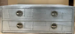 Casa Padrino Aluminium Flugzeug Flieger Couchtisch Silber 120 cm - Aluminium Flugzeug Flieger Möbel