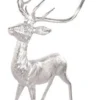 Casa Padrino Aluminium Rentier Hirsch Figur Silber 73 x 82 x H. 150 cm - Dekofigur