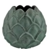 Casa Padrino Aluminium Vase Mintgrün Ø 16 x H. 13 cm - Dekorative Blumenvase im Ananas Design
