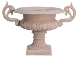 Casa Padrino Antik Stil Garten Übertopf Antik-Weiss Gussmetall - Blumentopf Pflanzentopf