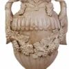 Casa Padrino Antik Stil Gartenpokal Garten Ornament - Gusseisen - Altweiss Antikstil Garten Dekoration - schwere Ausführung -