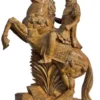 Casa Padrino Antik Stil Marmor Skulptur Römer auf Pferd rechts Braun H. 210 cm - Garten Deko