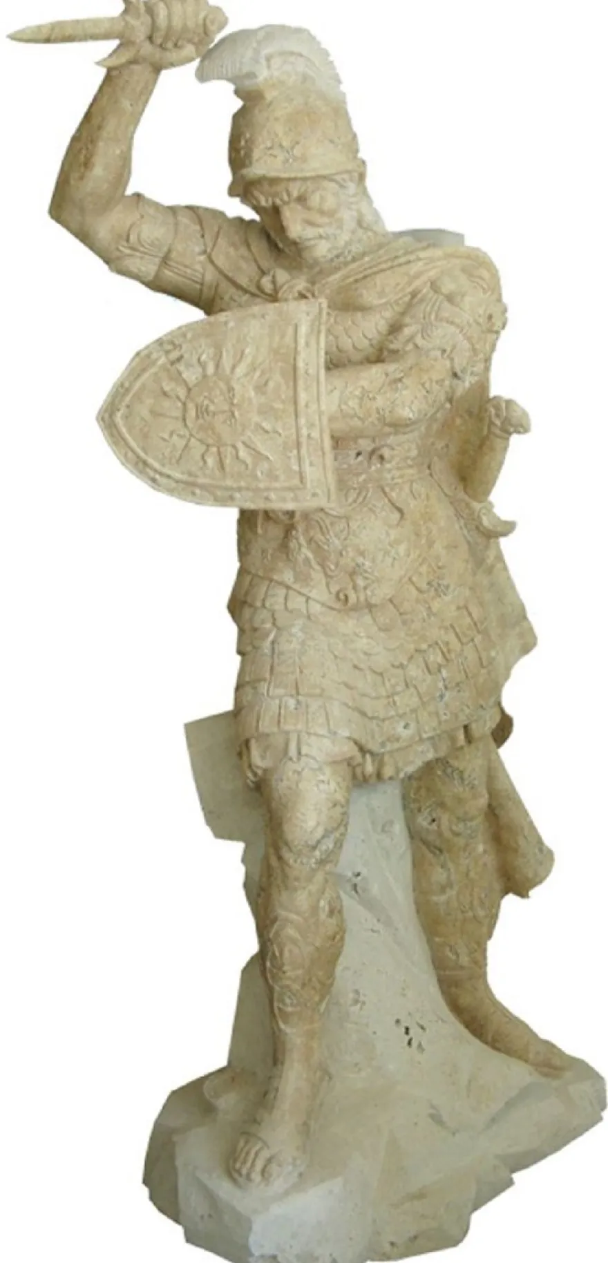 Casa Padrino Antik Stil Marmor Skulptur römischer Soldat rechts Beige / Grau H. 210 cm