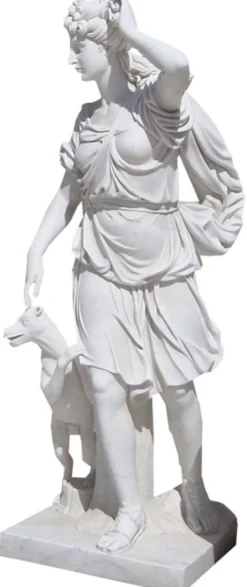 Casa Padrino Antik Stil Marmor Garten Deko Skulptur Römerin Grau H. 160 cm