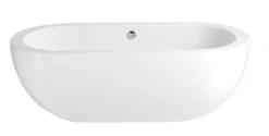 Casa Padrino Art Deco Badewanne freistehend Weiß 1800 x 8550 x 6000 mm - Freistehende Retro Antik Badewanne Barock