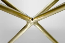 Casa Padrino Art Deco Beistelltisch Gold Metall / Marmor 35 x 35 cm - Jugendstil Tisch