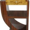 Casa Padrino Art Deco Beistelltisch Set Braun / Hellbraun 50 x 40 x H. 75 cm - Mahagoni & Wurzelholz Beistelltische mit Schublade - Nachttische - Luxus Qualität