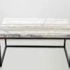 Casa Padrino Art Deco Beistelltisch Onyx / Metall 80 x 50 x 40 cm - Jugendstil Couchtisch