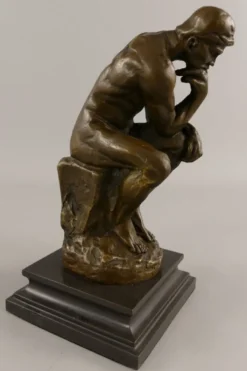 Casa Padrino Art Deco Bronze Deko Figur Der Denker Bronze / Schwarz H. 26 cm