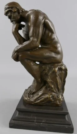 Casa Padrino Art Deco Bronze Deko Figur Der Denker Bronze / Schwarz H. 26 cm