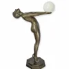 Casa Padrino Art Deco Bronze Stehleuchte Bronze / Weiß H. 150 cm - Art Deco Leuchten