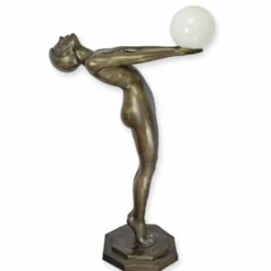 Casa Padrino Art Deco Bronze Stehleuchte Bronze / Weiß H. 150 cm - Art Deco Leuchten