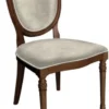 Casa Padrino Art Deco Esszimmerstuhl Silber / Braun - Eleganter Massivholz Stuhl - Art Deco Esszimmer Möbel