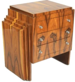 Casa Padrino Art Deco Kommode aus massivem Mahagoni Holz - Handgefertigter Nachttisch in 40 x 40 x 65 cm