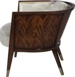 Casa Padrino Art Deco Lounge Sessel Dunkelbraun / Silber / Gold 74 x 83 x H. 71 cm - Art Deco Möbel - Luxus Qualität