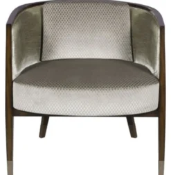Casa Padrino Art Deco Lounge Sessel Dunkelbraun / Silber / Gold 74 x 83 x H. 71 cm - Art Deco Möbel - Luxus Qualität