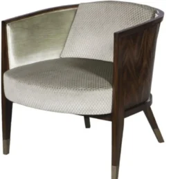 Casa Padrino Art Deco Lounge Sessel Dunkelbraun / Silber / Gold 74 x 83 x H. 71 cm - Art Deco Möbel - Luxus Qualität
