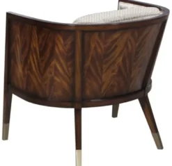 Casa Padrino Art Deco Lounge Sessel Dunkelbraun / Silber / Gold 74 x 83 x H. 71 cm - Art Deco Möbel - Luxus Qualität