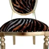 Casa Padrino Art Deco Luxus Esszimmer Stuhl Leopard / Gold - Luxus Hotel Möbel