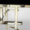 Casa Padrino Art Deco Luxus Hocker Edelstahl Schwarz / Gold - Vintage Jugendstil Möbel