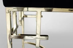 Casa Padrino Art Deco Luxus Hocker Edelstahl Schwarz / Gold - Vintage Jugendstil Möbel