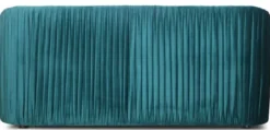 Casa Padrino Art Deco Samt Sofa Grünblau / Gold 180 x 78 x H. 80 cm - Wohnzimmer Sofa - Art Deco Wohnzimmer Möbel