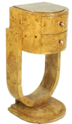 Casa Padrino Art Deco Schubladen Schrank Vogelaugenahorn, Massivholz, 40 x 40 x 75 cm
