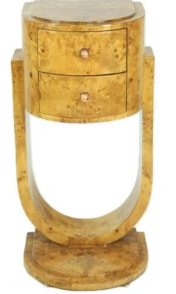 Casa Padrino Art Deco Schubladen Schrank Vogelaugenahorn, Massivholz, 40 x 40 x 75 cm