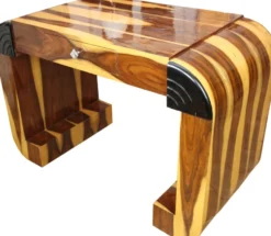 Casa Padrino Art Deco Sekretär Hellbraun / Braun 120 x 61 x H82.5 cm mit Schublade - Designer Schreibtisch
