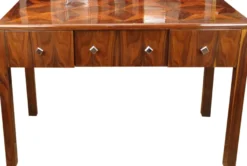Casa Padrino Art Deco Sekretär Braun Intarsien 129 x 66 x H86 mit 3 Schubladen - Designer Schreibtisch