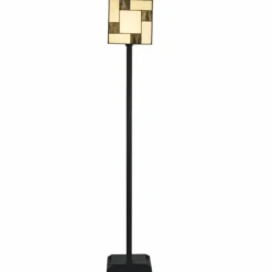 Casa Padrino Art Deco Tiffany Stehleuchte Creme / Schwarz H. 164 cm - Tiffany Leuchten