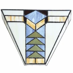 Casa Padrino Art Deco Tiffany Wandleuchte Weiß / Bunt 25 x H. 20 cm - Tiffany Leuchten