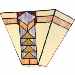 Casa Padrino Art Deco Tiffany Wandleuchte Weiß / Bunt 25 x H. 20 cm - Tiffany Leuchten