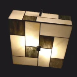 Casa Padrino Art Deco Tiffany Deckenleuchte Creme / Schwarz 35 cm - Tiffany Leuchten