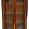 Casa Padrino Art Deco Vitrine Braun 100 x 45 x H. 165 cm - Halbrunder Mahagoni Vitrinenschrank mit 2 Glastüren - Art Deco Wohnzimmer Möbel