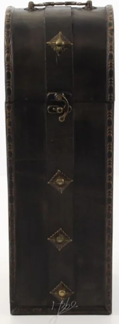 Casa Padrino Art Deco Weinkoffer / Weinbox Schwarz 14,5 x 12,5 x H. 37 cm - Holzkoffer