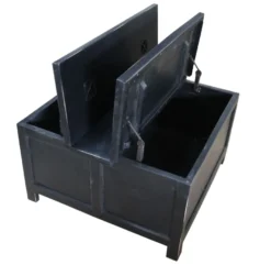 Casa Padrino aufklappbarer Couchtisch in Schwarz - 85,5 cm x 85,5 cm x H45 cm - Landhausstil