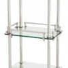 Casa Padrino Badezimmer Luxus Regalschrank vernickelt - Silber - 43 x 32 x 82 cm
