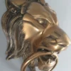 Casa Padrino Barock Aluminium Türklopfer Löwe Bronze H. 33 cm - Barock Deko Accessoires