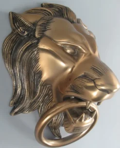 Casa Padrino Barock Aluminium Türklopfer Löwe Bronze H. 33 cm - Barock Deko Accessoires