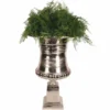 Casa Padrino Barock Aluminium Blumentopf Silber H. 71 cm - Barock Deko Accessoires