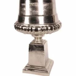 Casa Padrino Barock Aluminium Blumentopf Silber H. 71 cm - Barock Deko Accessoires