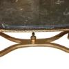Casa Padrino Barock Antik Couchtisch Gold mit schwarzer Marmorplatte 96 x 58.5 cm - Limited Edition - Antik Look