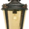 Casa Padrino Barock Außenhängeleuchte Antik Schwarz / Bronze / Bernsteinfarben Ø 28 x H. 56 cm - Nostalgische Balkon Garten Terrassen Außenleuchte - Nostalgische Außenbeleuchtung